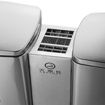 Stainless Steel Pedal Trash Can Large Wet And Dry Double Bucket With Lid Garbage Sorting Box 60 Liters Sand Silver Steel 【641*290*690 mm】