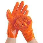 Full Immersion Rubber Labor Protection Gloves Thickened Particles Antiskid Wear Resistant Acid And Alkali Resistant Gloves 5 Pairs / Pack