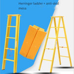 Safety Ladder Herringbone Ladder A-Type 2m Yellow FRP Material Non-slip