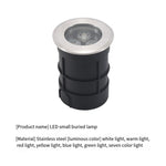 LED All Stainless Steel Small Buried Lamp Outdoor Embedded Waterproof Small Buried Lamp 62 * 80mm Warm Light 12v