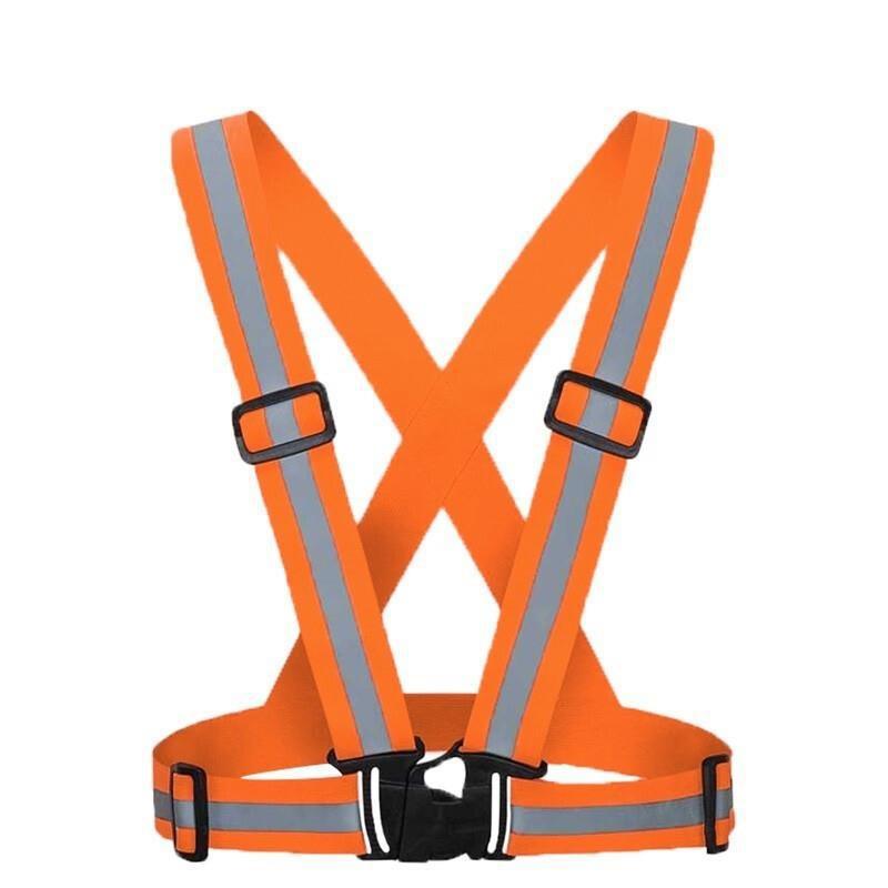 Safety Straps Reflective Safety Vest High Visibility Adjustable Elastic Strap for Running Jogging Cycling Walking in Night - Orange
