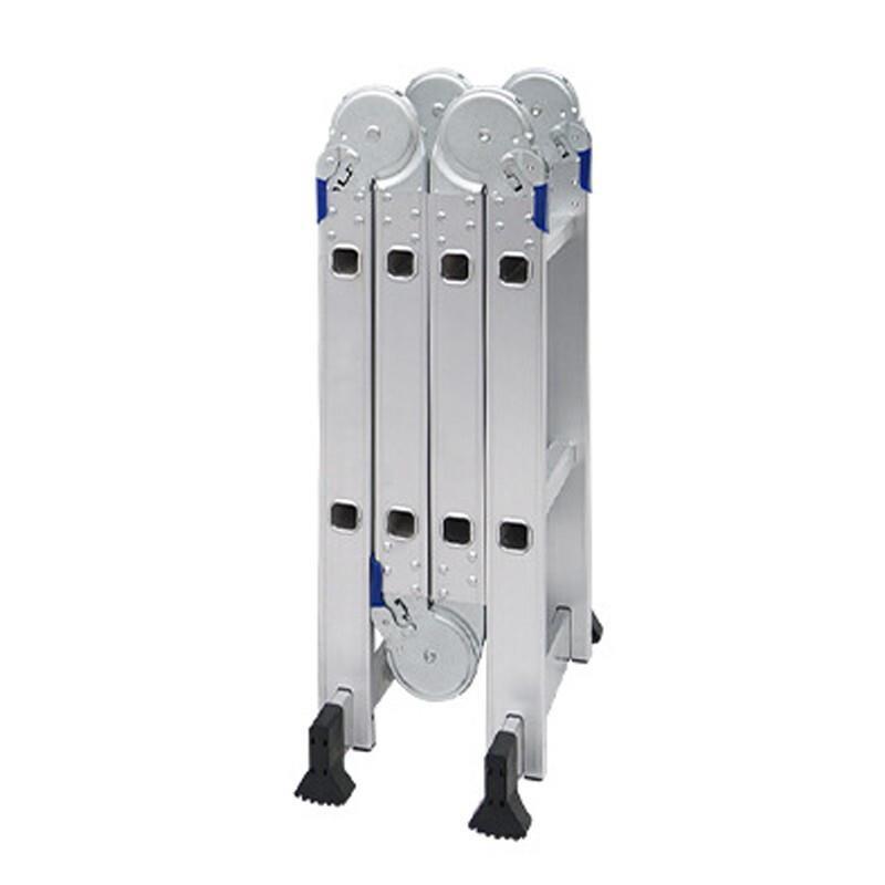 4.8m Multifunctional Folding Ladder Aluminum Alloy Thickened Miter Ladder Telescopic Lift Loft Engineering Ladder Multifunctional Joint Ladder 4 * 4 4.8m