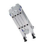 2.8m Multifunctional Folding Ladder Aluminum Alloy Thickened Miter Ladder Telescopic Lift Loft Engineering Ladder Multifunctional Joint Ladder 4 * 2 2.8m