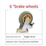 6 Inch Brake Wheel Wheelbarrow Caster Rubber Wheel Silent Wheel Directional Wheel Trailer Universal Wheel 1 Piece