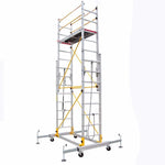 Aluminum Alloy Scaffold 2200 * 2100 * 6900mm Folding Lifting Platform With Wheel Movable Frame Engineering Ladder Mobile Scaffold