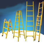 5m FRP Lifting Insulation Ladder Yellow Suitable Electric Power, Construction and Building