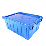 600 * 400 * 370mm Inclined Plug Turnover Box With Cover Logistics Transfer Box Material Basket Inclined Plug Box Super Distribution Box Blue