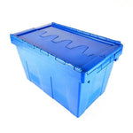 600 * 400 * 330mm Inclined Plug Turnover Box With Cover Logistics Transfer Box Material Basket Inclined Plug Box Super Distribution Box Blue