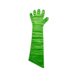 90cm 50 Pieces / Box Disposable Gloves Tear Resistant And Leakage Proof Elongated PE Green Gloves