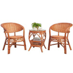 Single Weaving Chair Living Room Teng Chair Tea Table Elderly Leisure Armchair Balcony Small Table And Chair Combination (honey Color)