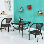 Tea Table Table And Chair Set Rattan Chair Balcony Outdoor Chair Leisure Stool Living Room Outdoor Furniture Combination 4 +1 80 Square