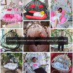 Hanging Basket Rattan Chair Balcony Hanging Chair Outdoor Dormitory Cradle Chair Leisure Hammock Adult Rocking Chair Single White