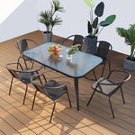 80cm Outdoor Table And Chair Courtyard Balcony Garden Small Rattan Chair 4 Chairs + Iron Round Table