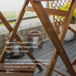 Balcony Tables And Chairs Solid Wood Combination Folding Home Simple Acacia Wood Outdoor Anti-corrosion Small Tea Table 2 Chairs + 1 60cm Round Table