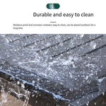 Outdoor Plastic Wood Table And Chair 4 Armchair + 1 Square table 80+ 1 Iron Column Umbrella 2.7m