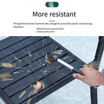 Outdoor Plastic Wood Table And Chair 4 Armchair + 1 Square table 80+ 1 Iron Column Umbrella 2.7m