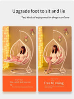 Hanging Chair Family Balcony Lazy Chair Leisure Bird's Nest Hammock Hanging Basket Rattan Chair Rocking Chair Indoor Chair Swing Rocking Chair White