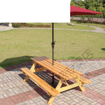 Anticorrosive Wood Leisure Outdoor Table And Chair Combination Table Set Products Conjoined Tables And Chairs Length 120 x Width 60 x Height 60 CM