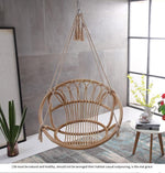 Rocking Chair Hanging Chair Real Rattan Cotton Rope Single Indoor Outdoor Swing Cradle Rocking Chair Swing Single Basket