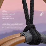 Balcony Hanging Chair Single Bassinet Chair Indoor Swing Bedroom Lazy Family Rocking Chair Imitation Wood Grain High Back Style