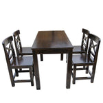 Outdoor Carbonized Anticorrosive Wood Table And Chair Combination Courtyard Open Balcony Garden Solid Wood 80 CM Square Table 4 Chairs