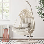 Indoor Double Rattan Chair With Pear Net Hanging Basket And Outdoor Single Chair Set