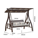 Outdoor Swing Villa Courtyard Outdoor Rocking Chair Solar Aluminum Swing Hanging Rattan Swing (sunscreen Waterproof Cloth Top)