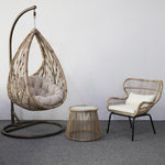Outdoor Balcony Hanging Chair Household Basket Rattan Chair Indoor Lazy Simple Swing Hanging Chair (pillow)