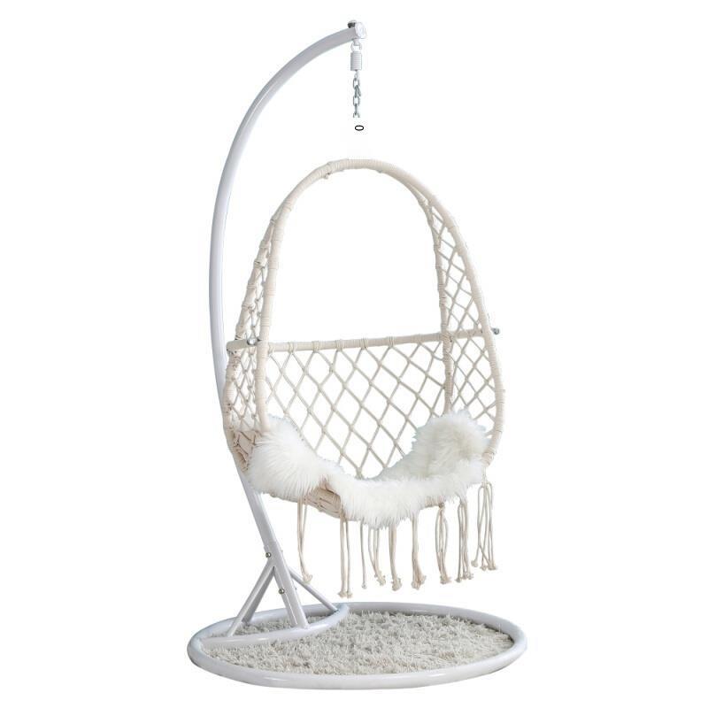 Net Red Hanging Chair Basket Rattan Bedroom Swing Girl Single Family Indoor Balcony Orchid Hammock Bassinet A Beige Single