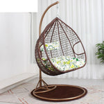 Hanging Basket Rattan Chair Net Red Chair Bird's Nest Living Room Balcony Swing Single Nordic Fashion Rocking Double Coffee Table Single White Armless + 7 Gifts