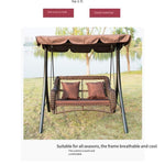 Outdoor Swing Courtyard Hanging Chair Iron Art Family Balcony Rattan Net Red Cradle Hammock Double Cradle Rocking Single Swing (with Roller)