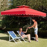 Garden Umbrella Outdoor Large Sun Stall Sentry Box Leisure Terrace Courtyard 2.5 Rainproof Royal Blue Cross
