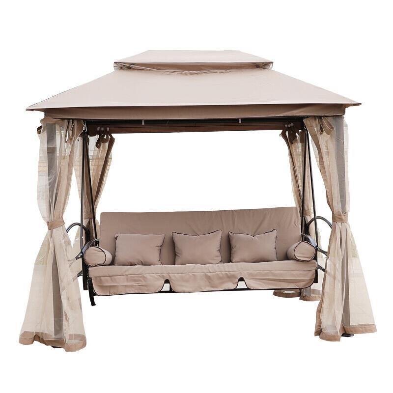 Outdoor Swing Shaker Garden Rocking Chair Iron Lazy Double Balcony Courtyard Roman Hammock Upgrade Top Plus