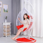 Double Cradle Rattan Chair Lazy Rocking Indoor Household Hanging Orchid Outdoor Balcony Swing A87 Single White Armless (thin Rattan)