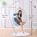 Double Cradle Rattan Chair Lazy Rocking Indoor Household Hanging Orchid Outdoor Balcony Swing A87 Single White Armless (thin Rattan)