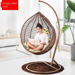 Furniture Balcony Hanging Chair Rocking Indoor Hanging Basket Rattan Single Double Bedroom Girl Swing Lazy Bird's Nest Cradle Chair With Cushion Pillow No Routine Welcome Rattan Single Coffee
