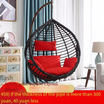 Hanging Basket Chair Coarse Rattan Swing Balcony Indoor Hammock Outdoor Cradle Courtyard Swing Rattan Coarse Rattan Single Person Black + Armrest