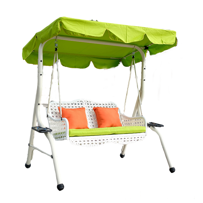 Swing Outdoor Courtyard Cradle Iron Art Net Red Basket Rattan Chair Hanging Chair White 2 People Swing