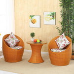 Balcony Table And Chair Rattan Chair Courtyard Chair Bird's Nest Indoor Leisure Chair Tea Table Combination One Table And Two Chairs White