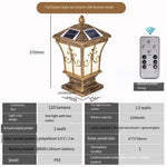Solar Lamp Column Head Lamp Household Wall Lamp Outdoor Gate Lamp European Column Lamp Door Column Lamp Waterproof Wall Head Lamp Courtyard Lamp