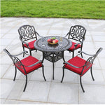 Outdoor Table And Chair Balcony Table And Chair Combination Leisure Iron Casting Aluminum Table And Chair Set Garden Courtyard One Table And Four Chairs