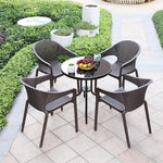 Outdoor Leisure Tables Chairs Dining Chairs Coffee Milk Tea Armchair Outdoor Iron Art, Outdoor Balcony Courtyard Furniture Single Chair