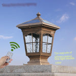 Outdoor Waterproof European Style Landscape Lamp Courtyard Layout Decoration Solar Rechargeable Battery Induction LED Lamp Column Head Lamp