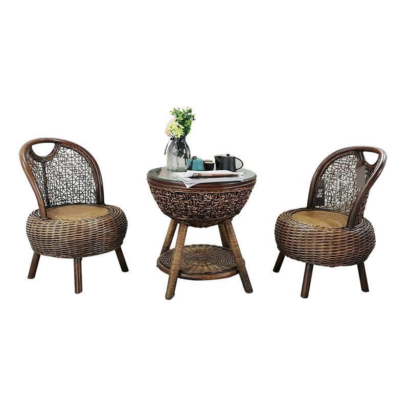 Rattan Chair Three Piece Set Balcony Leisure Table And Chair Single Armchair Rattan Outdoor Small Table And Chair Family Living Room Five Piece Set
