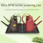 6 Pieces Gardening Tools Simple Flower And Grass Watering Pot Resin Plastic Watering Pot Large Capacity Gardening Watering Pot Alice Brown No Nozzle 1.5L