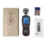 ECVV Handheld Mini Anemometer Digital Wind Speed Measurement Wind Temperature Tester LCD Display Air Flow Velocity Wind Meter For Measuring Wind Speed, Temperature