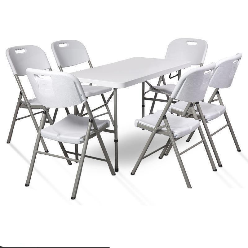 1.2m Outdoor Stall Table and Chair Set Shelf Folding Table Simple Portable Table Outdoor Long Table Rectangular Stall Family Dining Table Chair Set