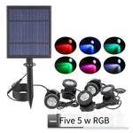 Solar Colorful Underwater Lamp Outdoor Waterproof Villa Courtyard Pool Rockery Flower Bed LED Lawn Landscape Solar Underwater Lamp 3 Lamp Caps