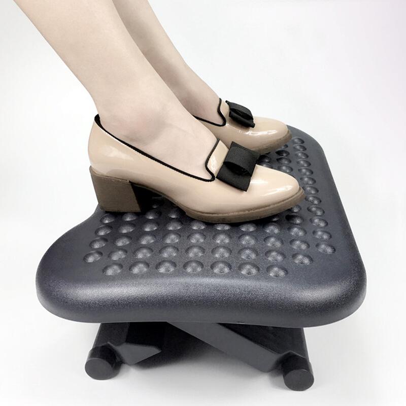 Foot Rest Under Desk Ergonomic Adjustable Height Foot Stool 36 Degree Tilt Angle Adjustment for Home, Office Non-Skid Massage Surface Texture
