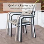 70cm Nordic Outdoor Aluminum Alloy Tables And Chairs Garden Villa Rainproof And Rust Terrace Simple Tables And Chairs 4 + 1